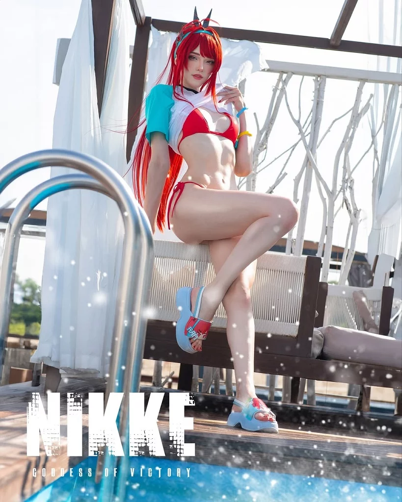 Косплей rapi в скине Красного Колпака из nikke goddess of victory от candyball 1