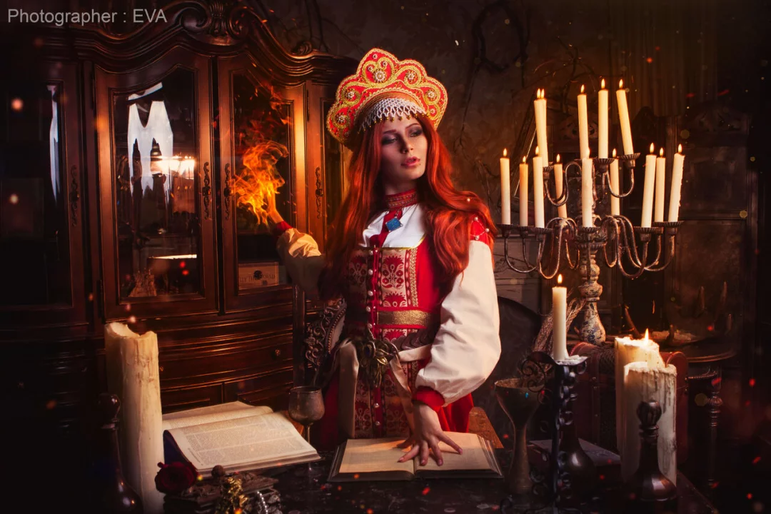 Косплей Triss Merigold на сеновале из The Witcher