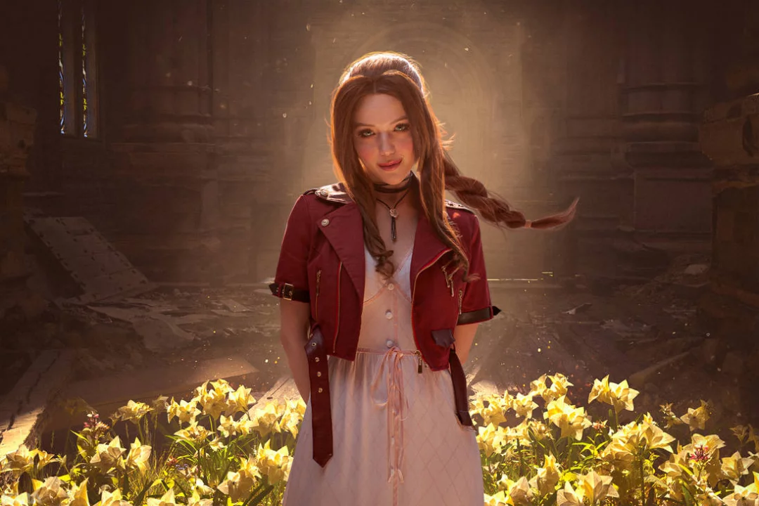 Шикарный косплей Aerith из седьмой Final Fantasy