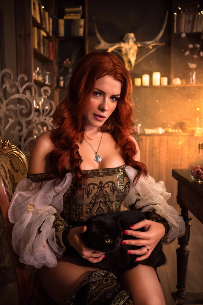 Косплей Triss Merigold в прелестном платье из The Witcher от Irina Meier