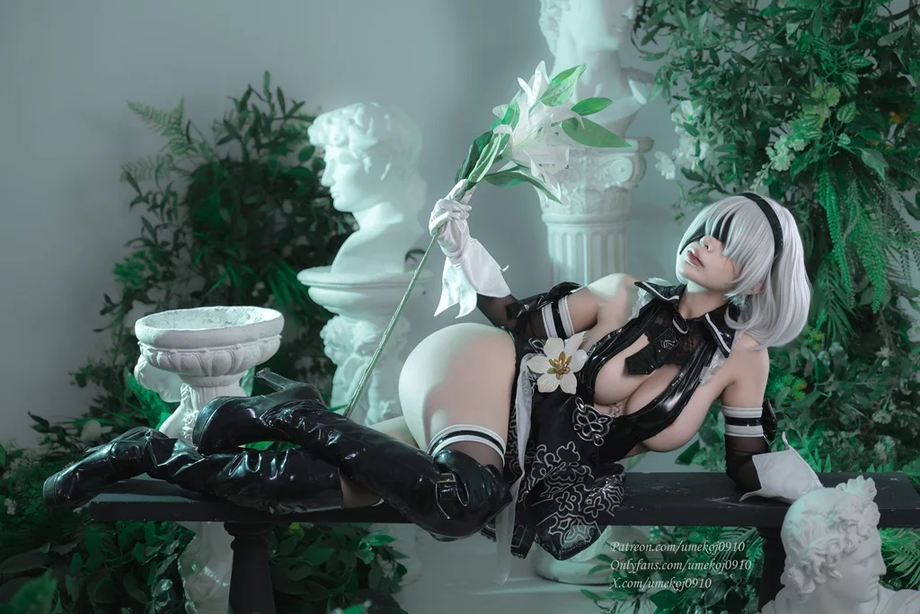 Кроссоверный Косплей 2B x Eve из NieR: Automata и Stellar Blade от Umeko J