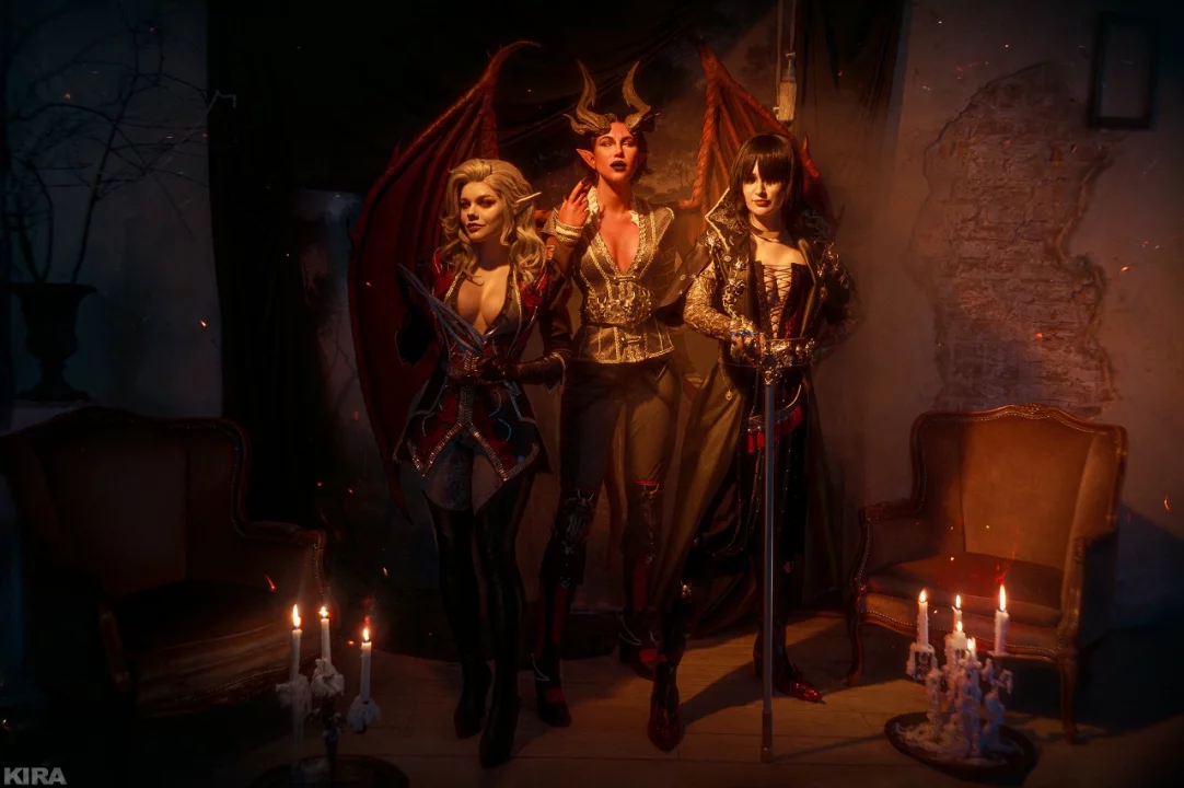Косплей фем версий Raphael, Enver Gortash и Astarion из Baldur’s Gate 3 от Frau Haku, McCoy и CYXARIC